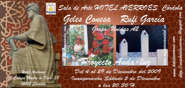 tarjeta invitación sala de arte del Hotel Averroes de Cordoba