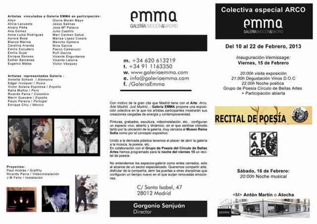 Exposicion artistas vinculados galería emma especial ARCO