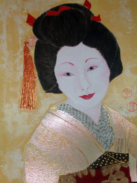 Geisha SAKURA "flor de cerezo" de mi serie japonismoさくら芸者私のジャポニスムシリーズ